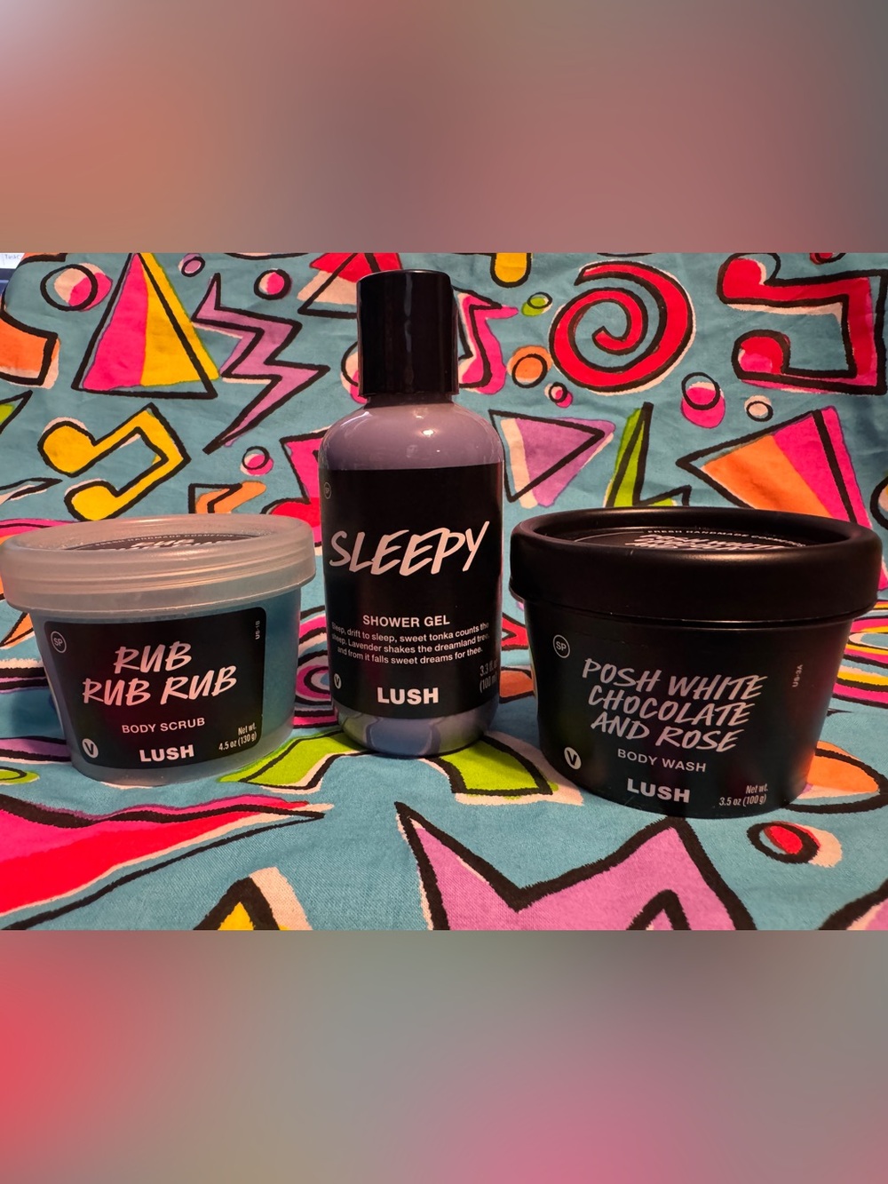 LUSH Floral Bundle - Posh White Chocolate and Rose, Sleepy, and Rub Rub Rub